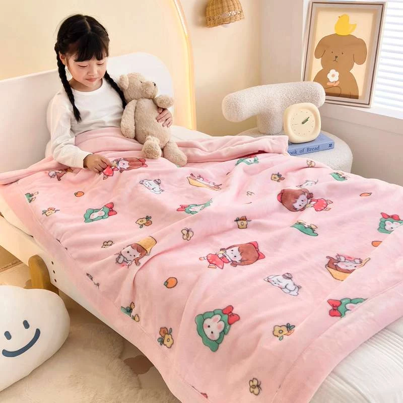 范哲萨儿童毛毯冬季加厚宝宝牛奶绒盖毯小被子冬天秋冬幼儿园小学