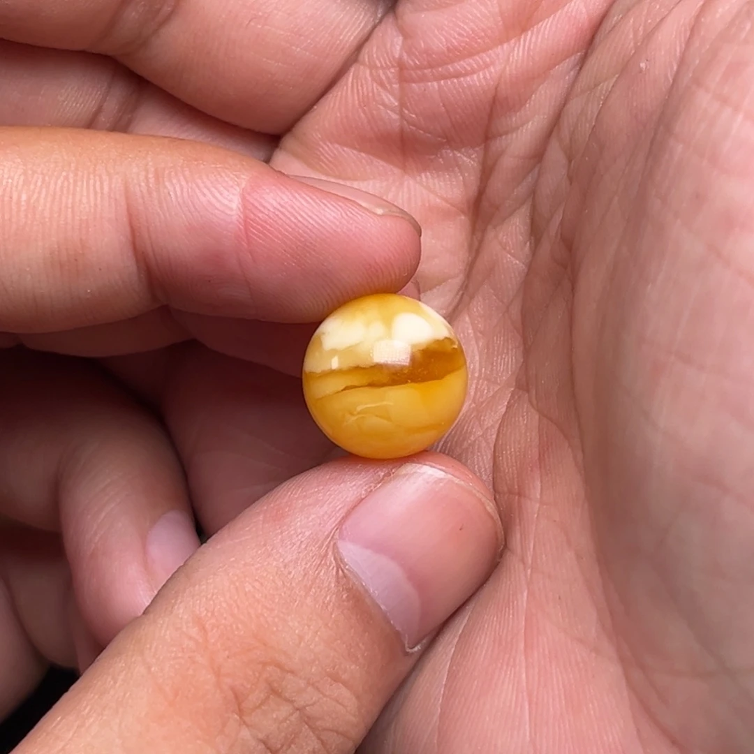 琥珀未镶嵌裸石蜜蜡焦皮白花蜡14.6