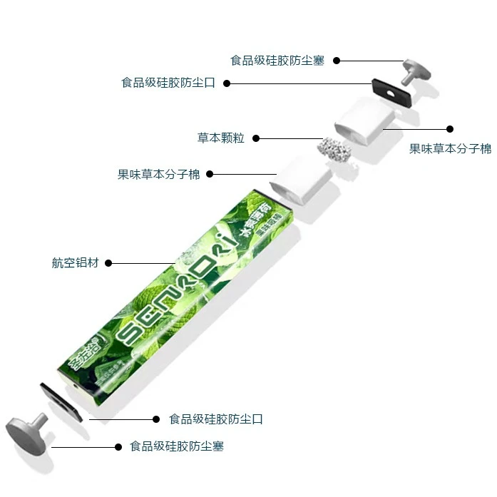 圣左治果味吸棒薄荷清凉替代品旅行烟嘴汉宫本草薄荷果味一次性
