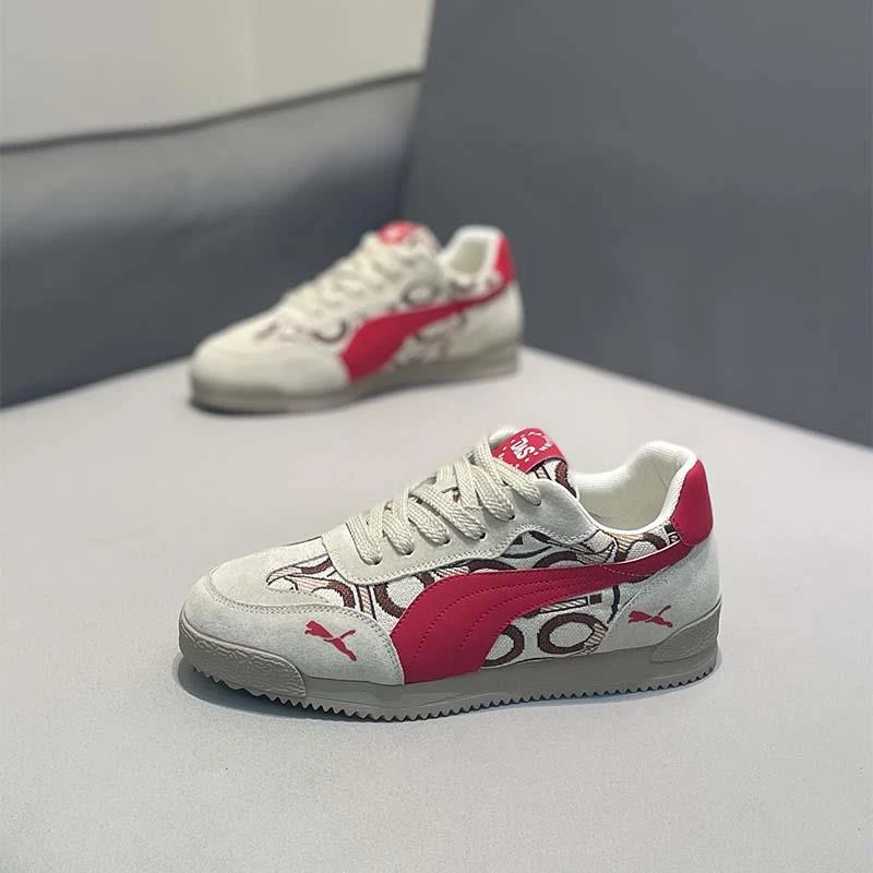 欧洲站男鞋2025春季新款阿甘鞋真皮板鞋潮流软底运动休闲德训鞋子