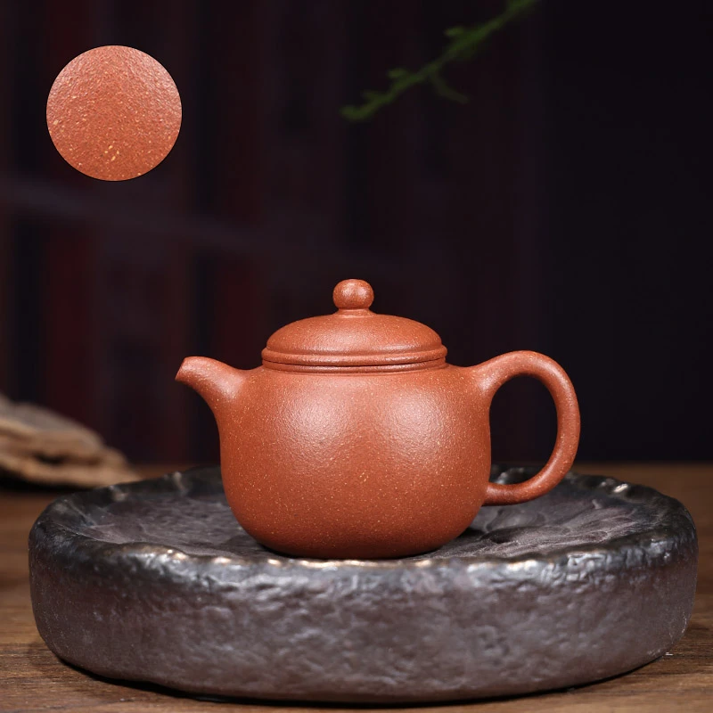 《100%零添加红降坡》正宗宜兴精工半手 匏尊  紫砂茶壶茶具150cc