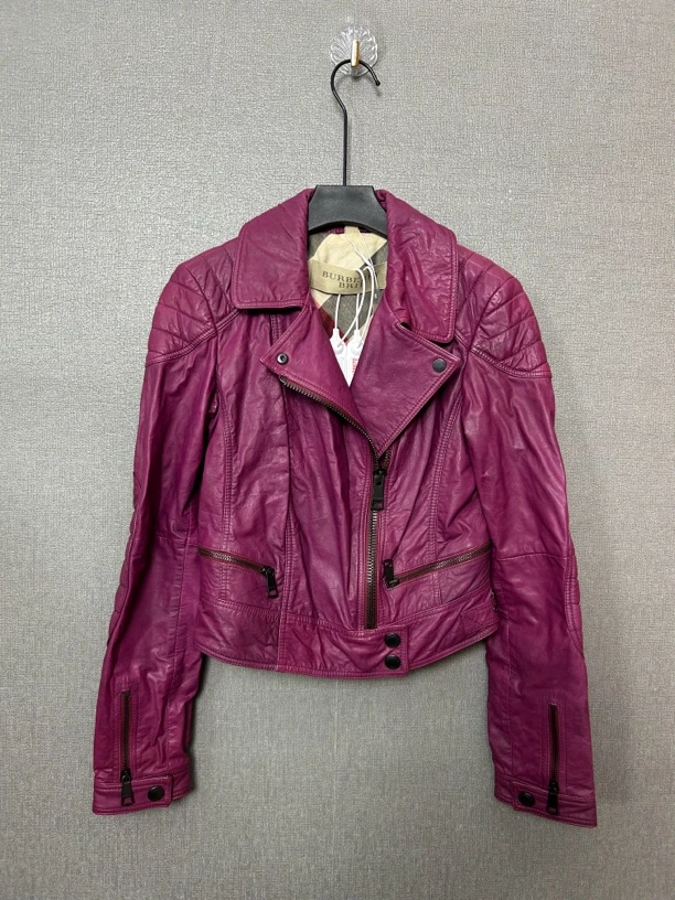 95新 BURBERRY/博柏利 Burberry紫色皮衣95新
