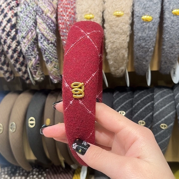 布艺铁合金格子发箍