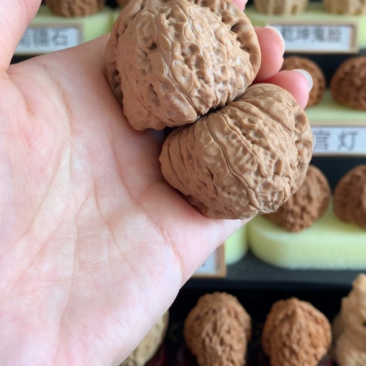 桃核把件文玩核桃南瓜墩白茬42+全品