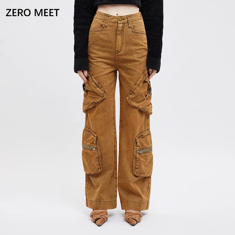 【商场专属】zeromeet宽松直筒牛仔裤ZK24K40013