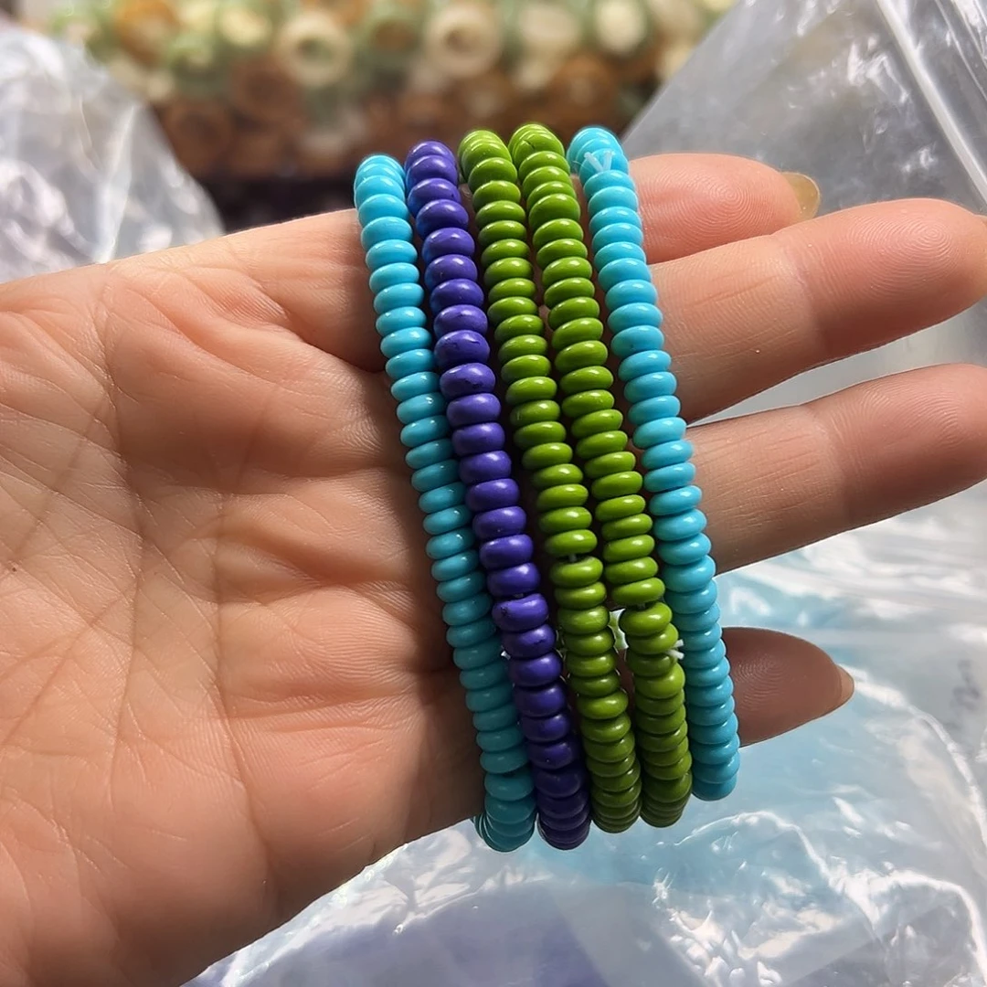 菩提根/象牙果吊坠2×6多彩片5条