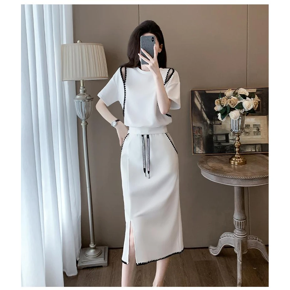 短袖显瘦气质时尚2025年新款休闲夏季宽松减龄套装5887