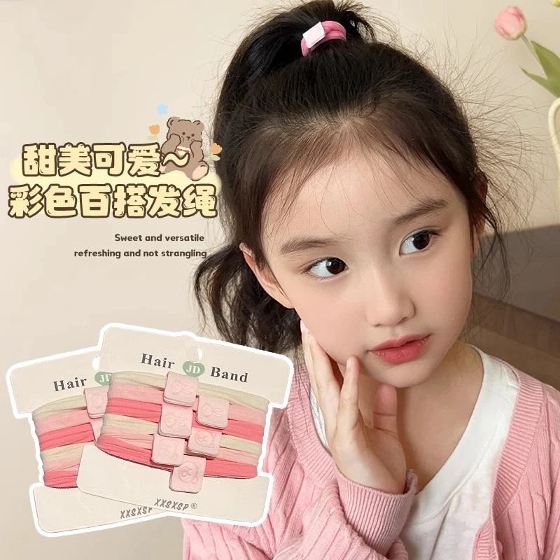 儿童马尾发绳头饰2025新款女童发圈韩系高弹力女孩扎头发简约皮筋