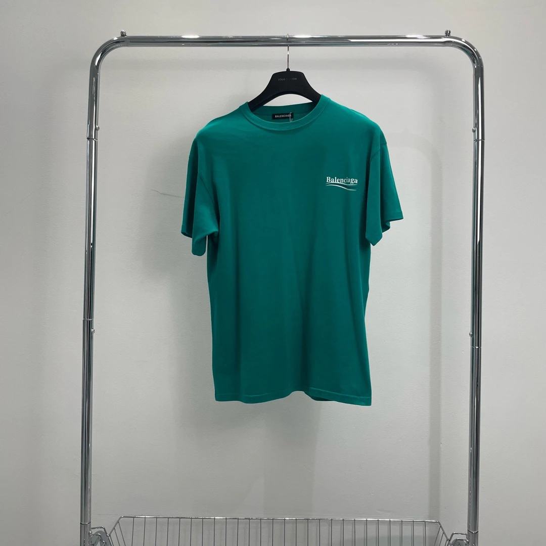 99新 Balenciaga/巴黎世家 孔雀蓝可乐短袖 尺码xxs yy00359