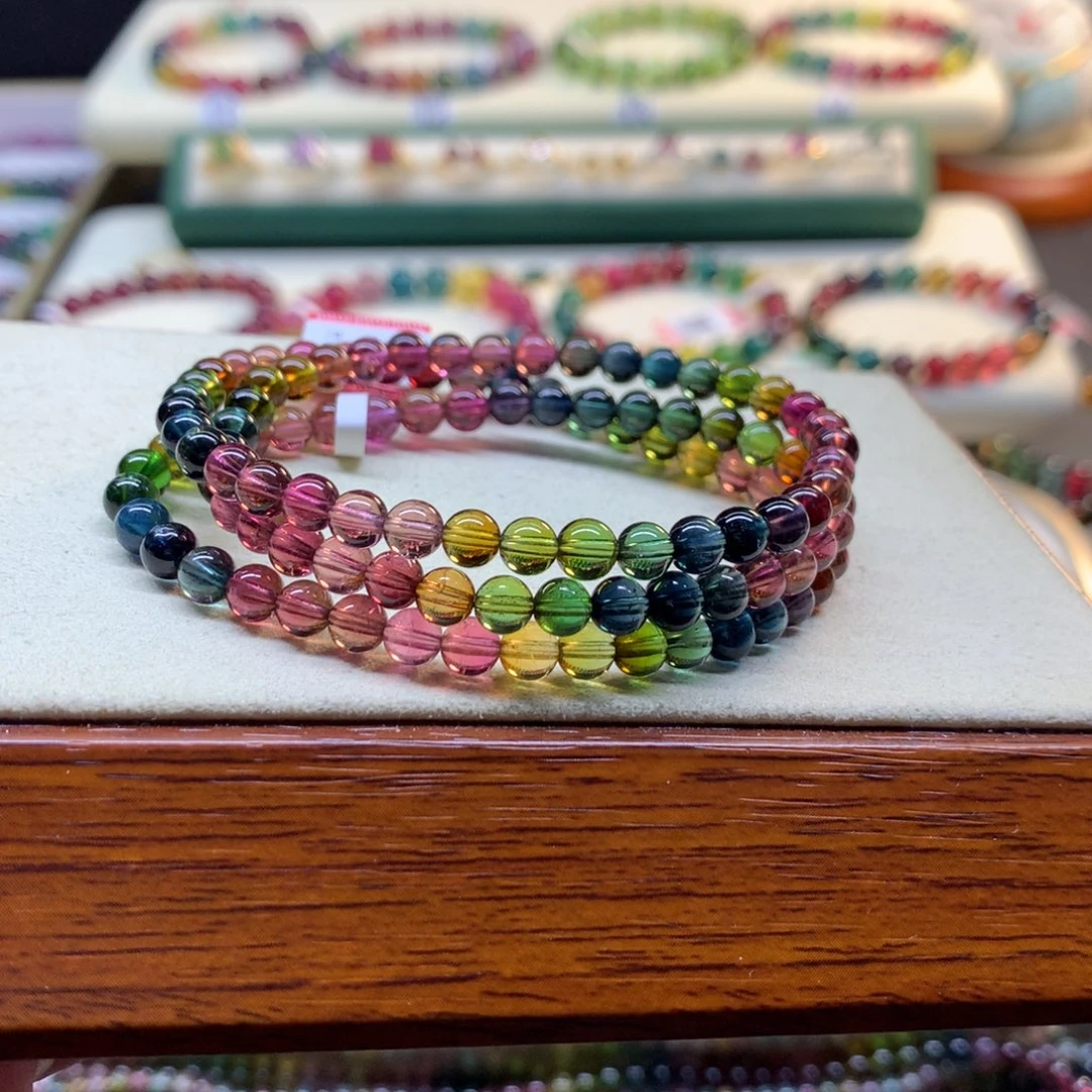 手链未镶嵌碧玺浓艳彩虹碧玺手链