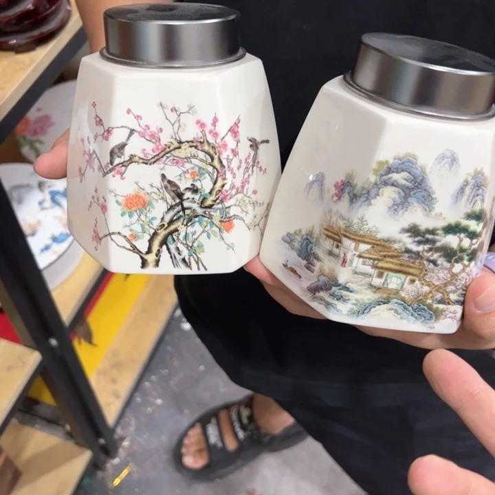 瑕疵福利品陶瓷茶叶罐介意勿拍
