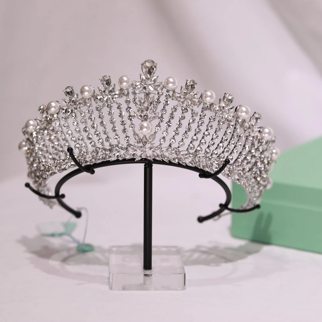 合金仿水晶婚庆饰品 18191银色韩式新娘头饰新娘奢华百搭公主款