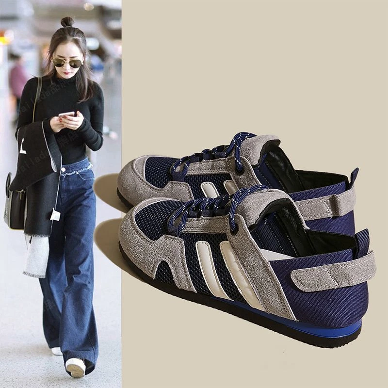 爆款夏日轻薄透气两穿德训鞋女款2025夏季新款百搭休闲阿甘女鞋子
