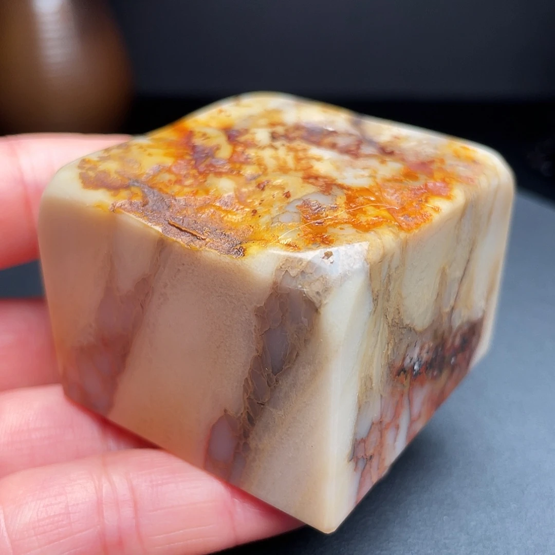 田黄石昌化田手把件印章摆件