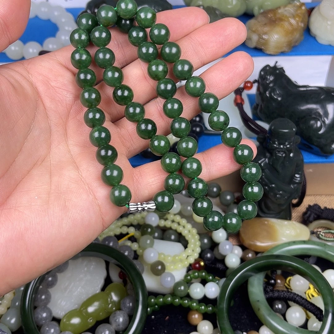 和田玉未镶嵌颈饰1.0俄罗斯碧玉妈妈链