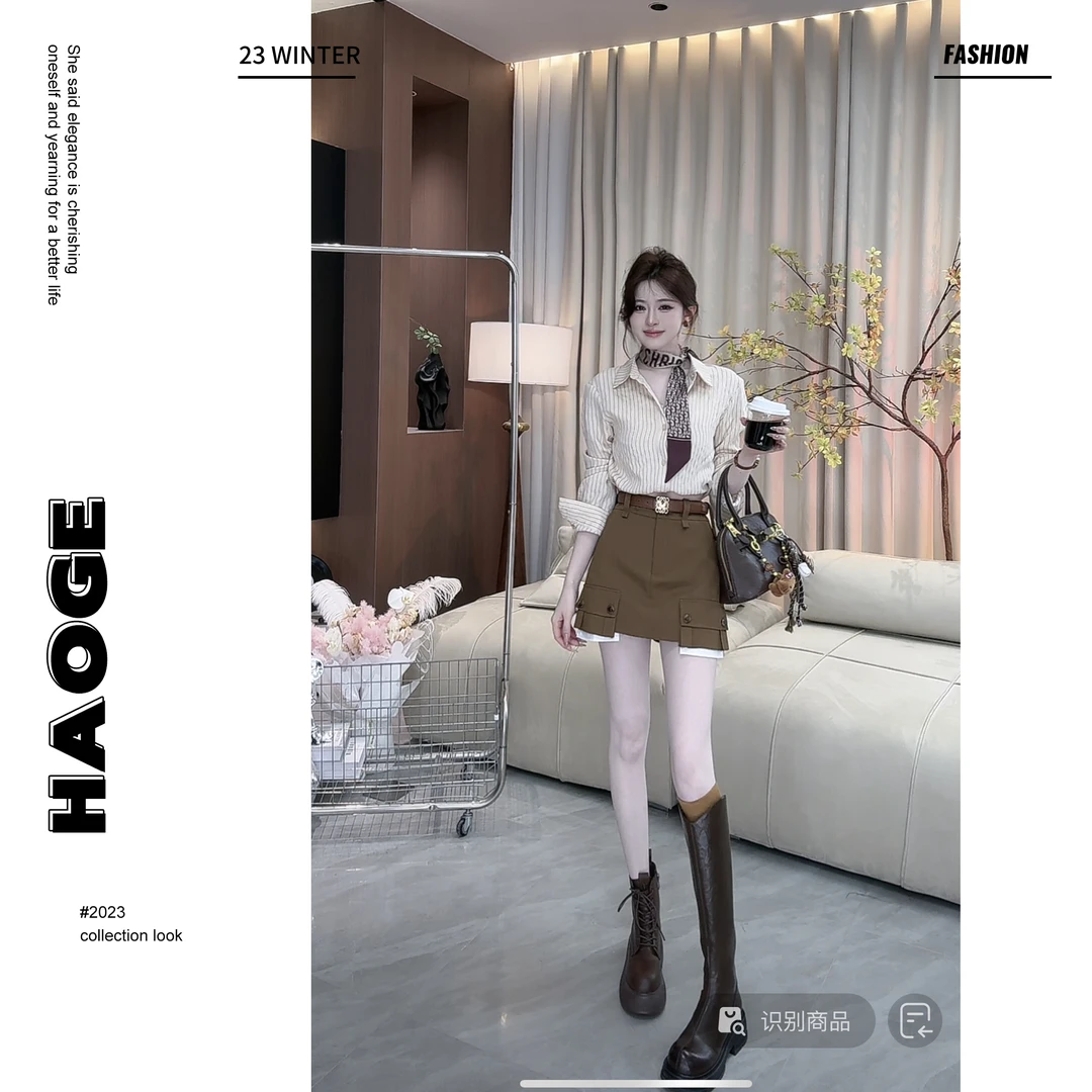 冰冰●曼德拉Q4BSQ1518A时尚小香风休闲轻熟气质宽松显瘦裙裤