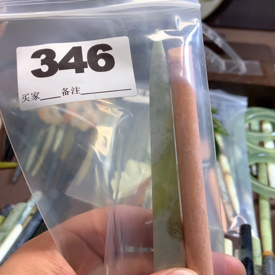 透闪石-蛇纹石玉发饰未镶嵌?***?