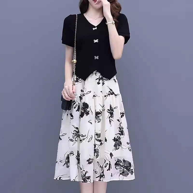 套装裙子女装夏季天2025年新款小个子时尚减龄气质洋气时髦两件套