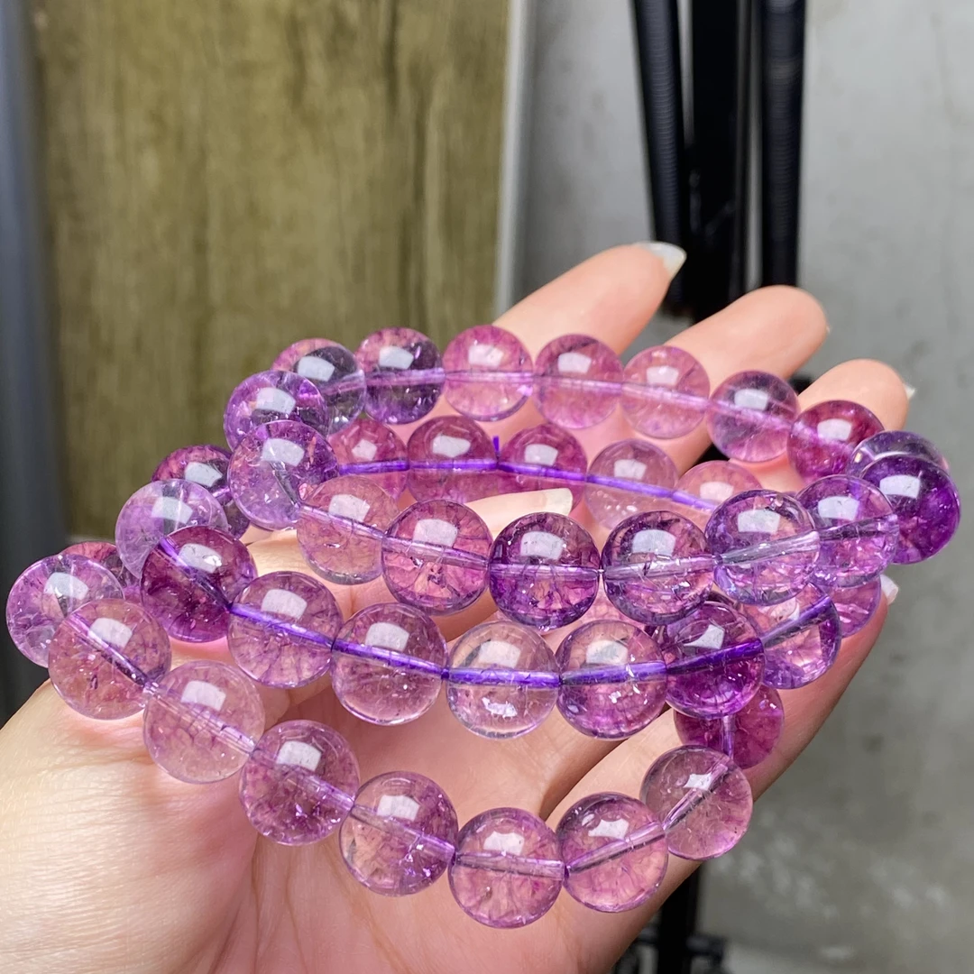 SJ-072号高品紫色12mm手链多样性发一件时尚