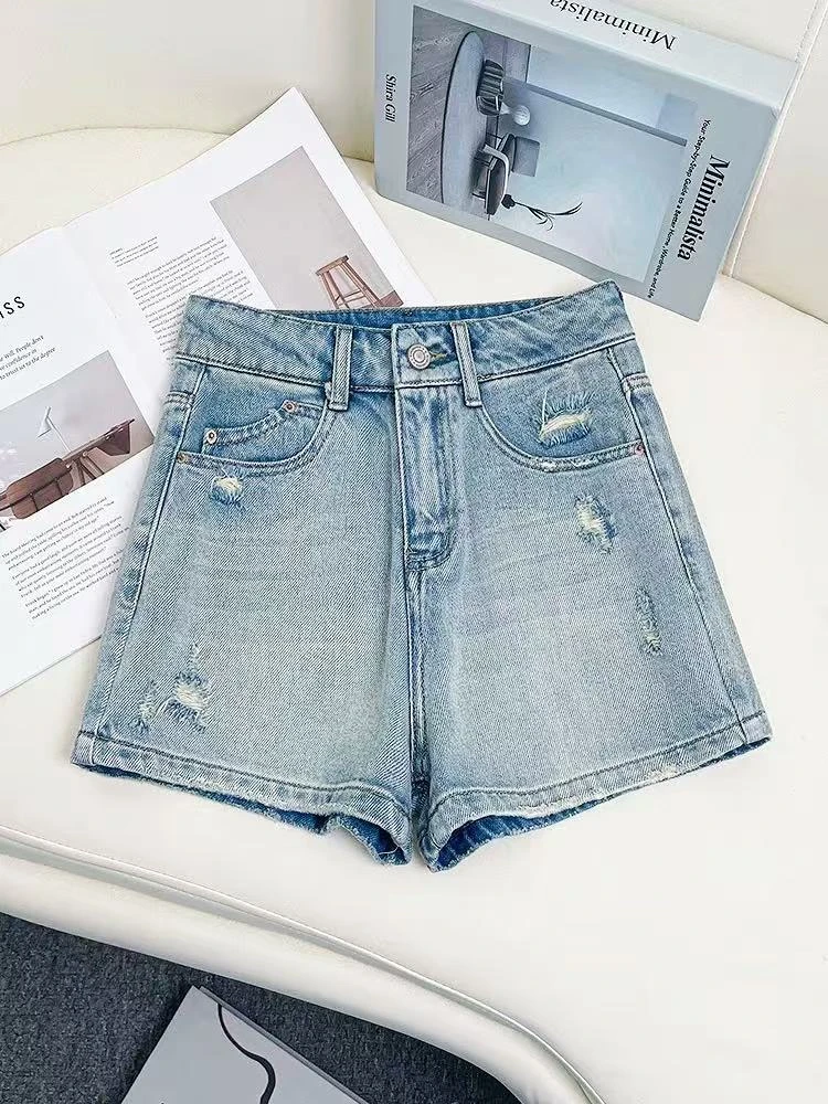 93156-黑色短裤女夏季薄款2025高腰显瘦a字紧身弹力辣妹热裤