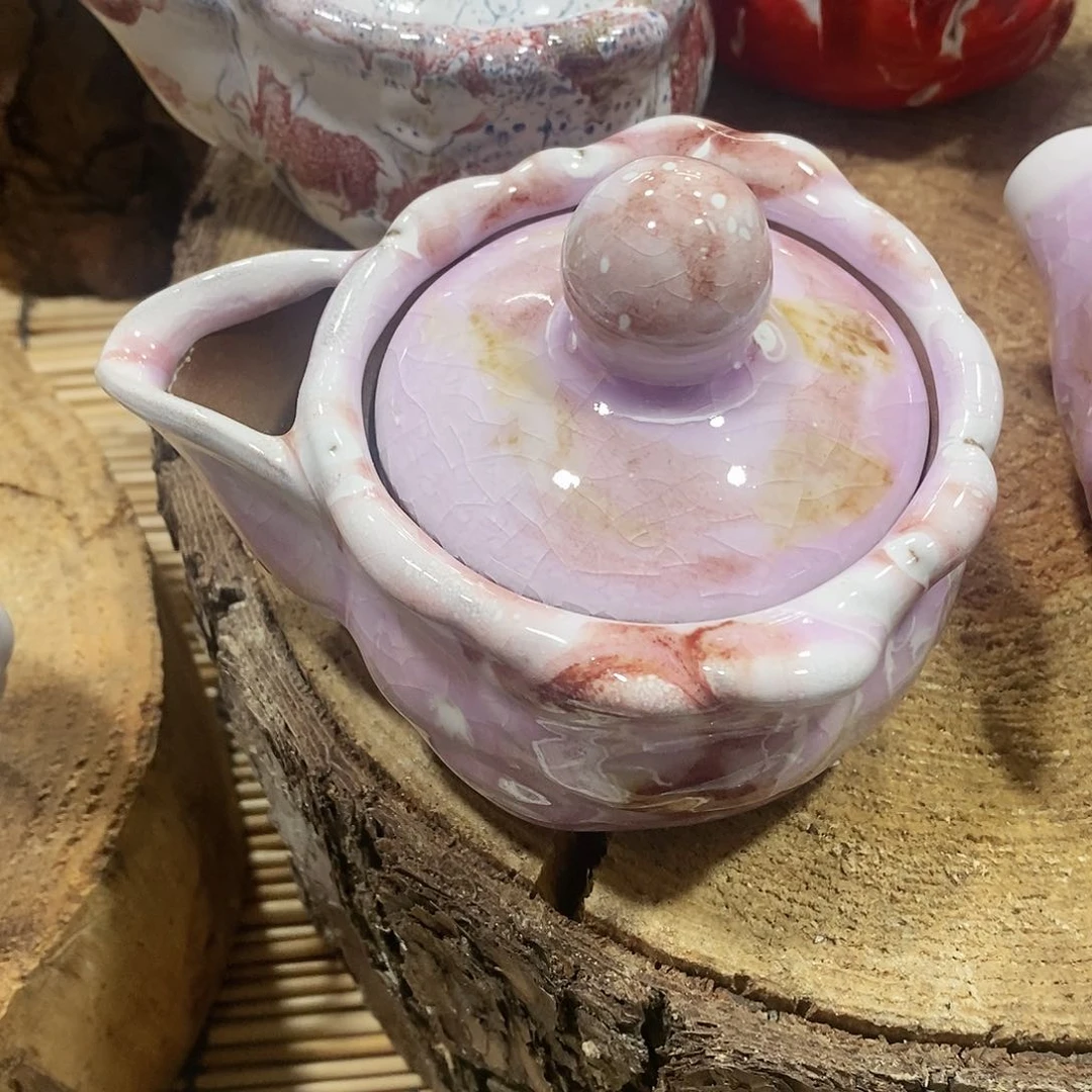 粗陶志野柴烧茶器