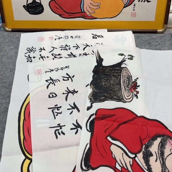 国画手绘禅意画一物一拍