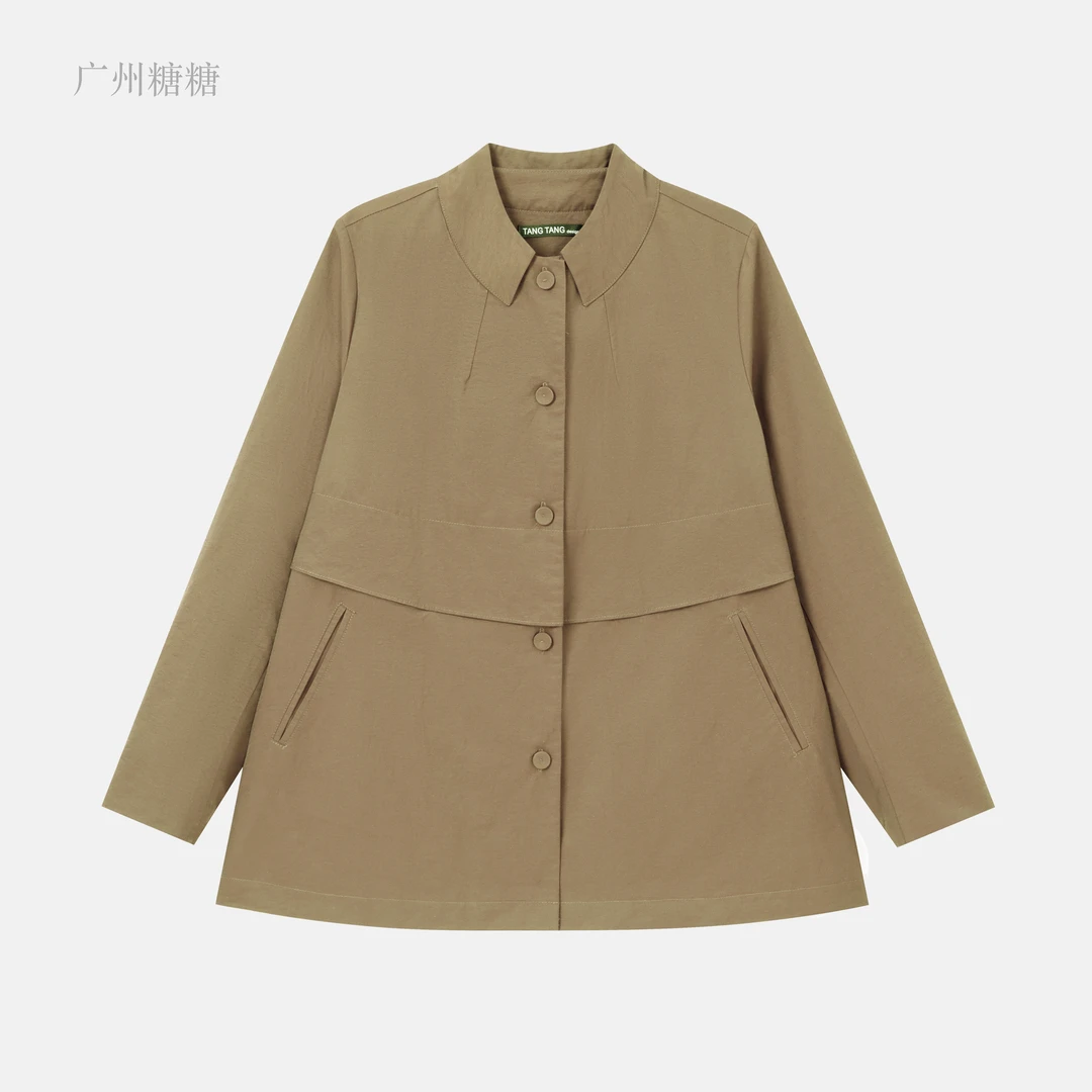 春季新款记忆色织面料170克斜纹风衣百搭潮流休闲气质【6876】TJ