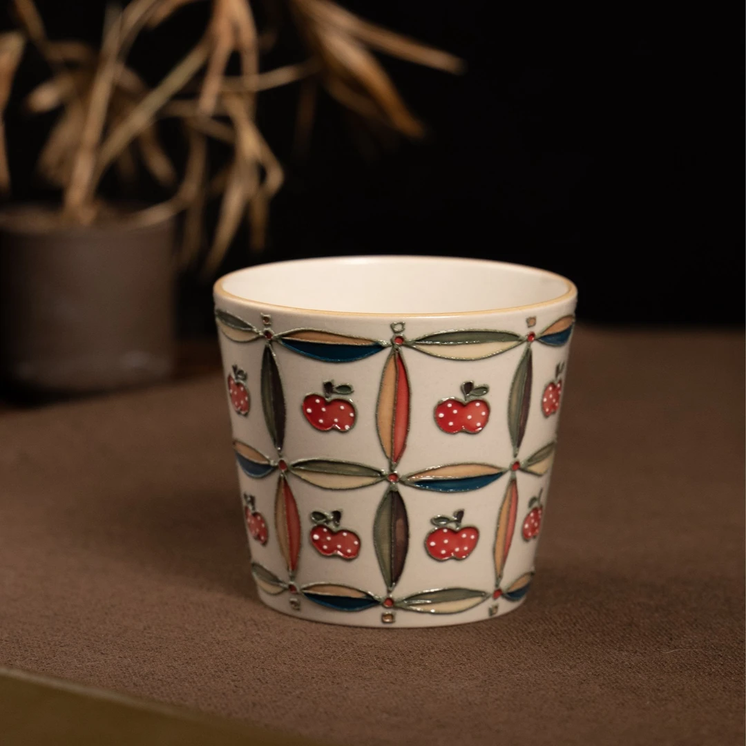 上禾下皿 | 彩泥条苹果猪口杯