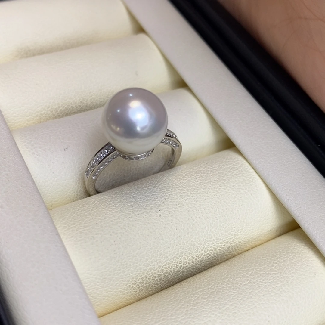 淡水珍珠戒指银S925镶嵌特价