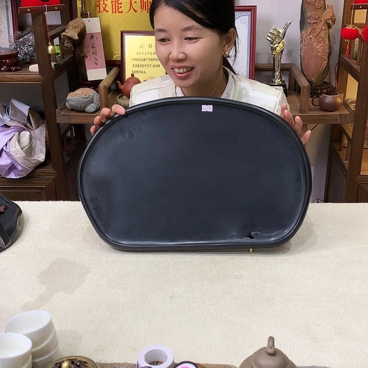 H***K歙砚石茶盘，尺寸：47*31*4.2