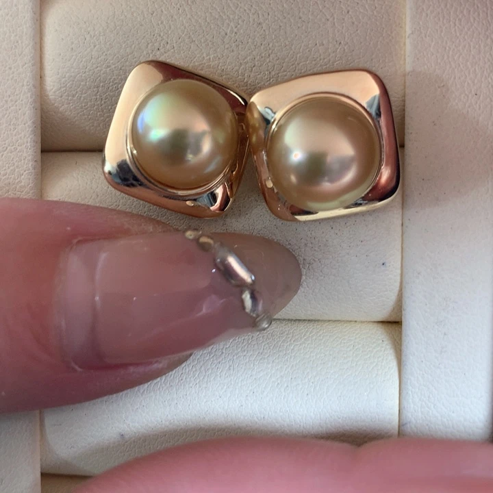 银S925镶嵌耳饰海水珍珠