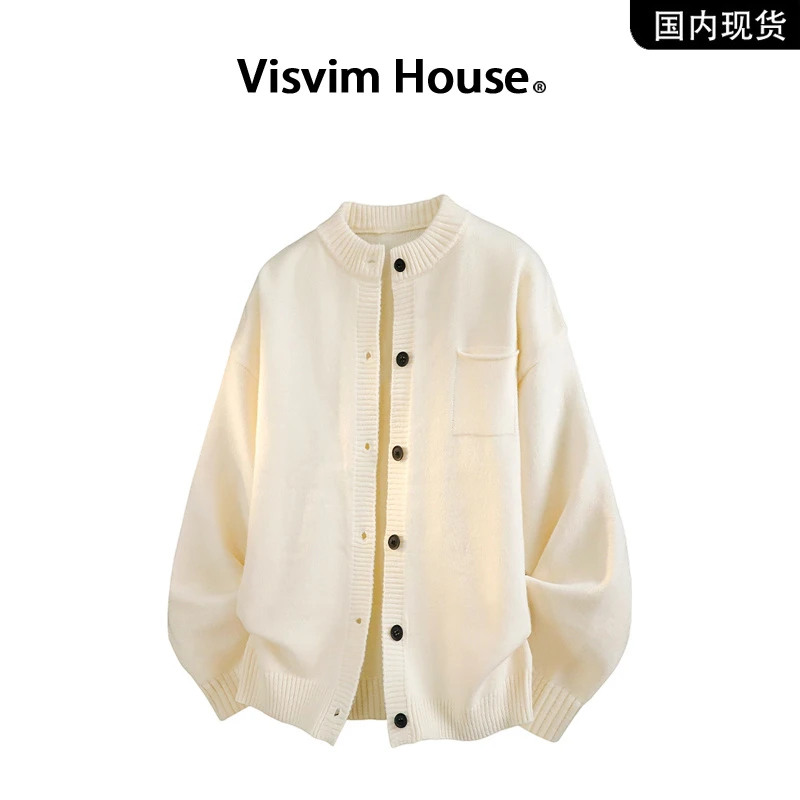 【品牌现货撤柜】VISVIM WINGS秋季宽松针织衫单排扣开衫毛衣外套男