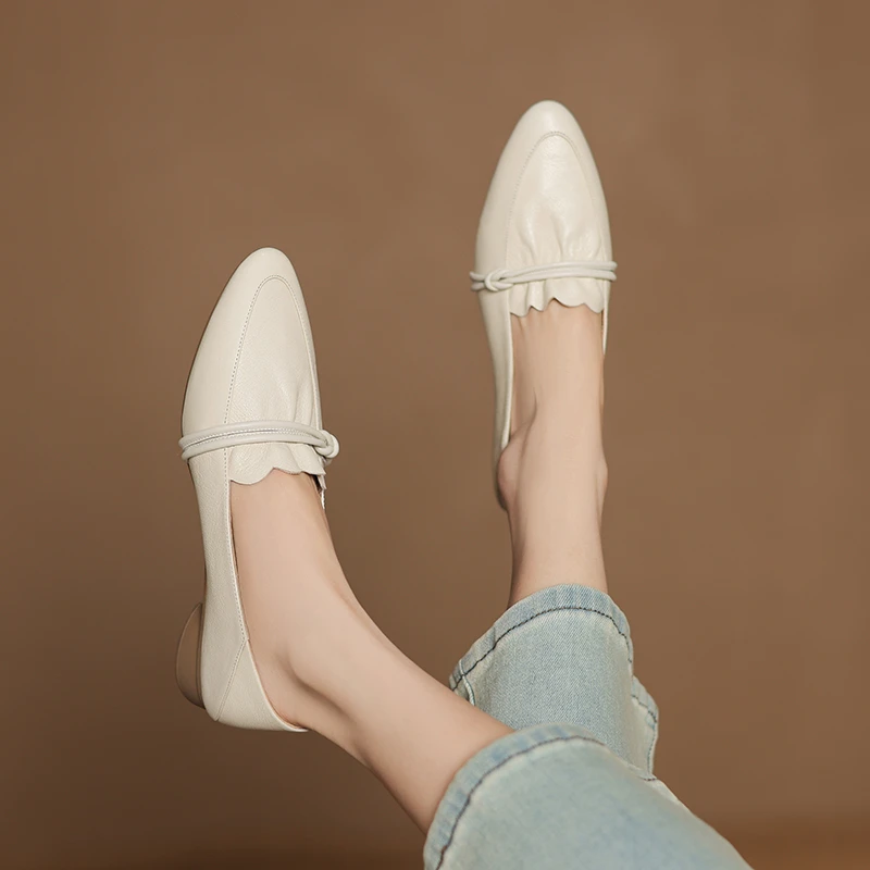 羊皮/3cm粗跟浅口耐磨法式水染皮春季单鞋夏季春秋妈妈鞋奶奶鞋