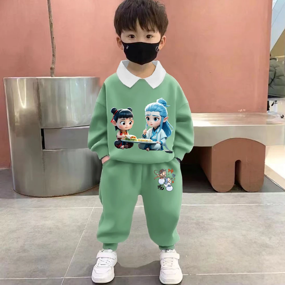 男女童新款秋装2025炸街潮服潮酷痞帅童装卫衣儿童春秋套装外出服