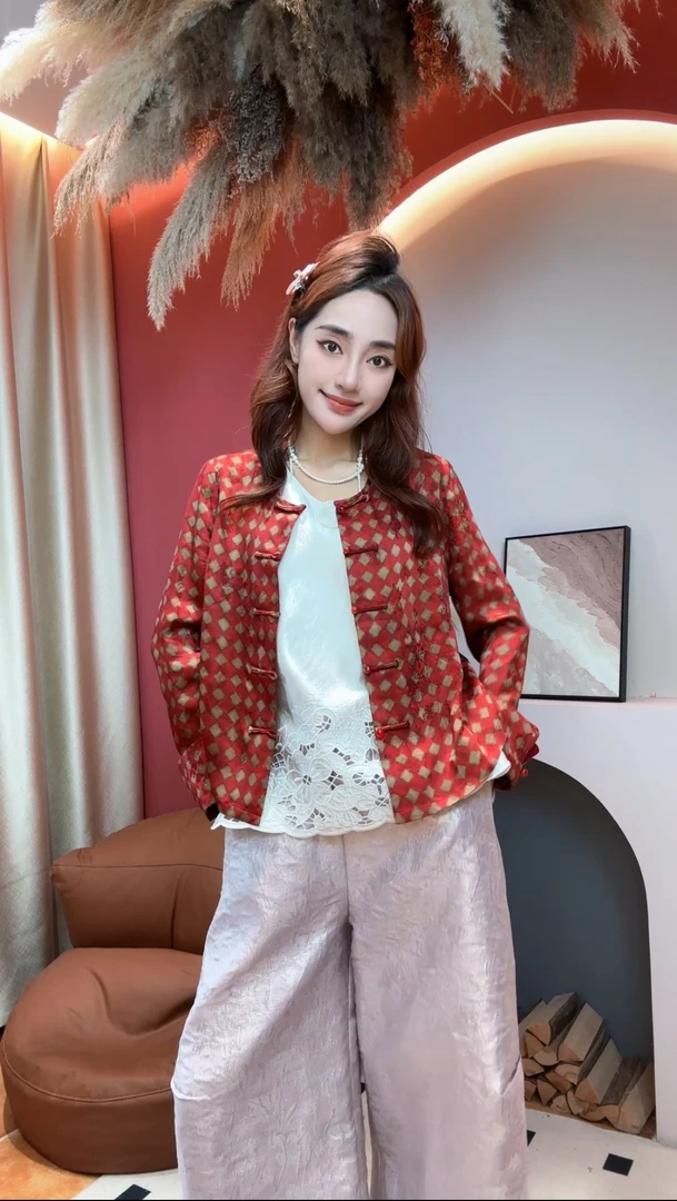 【芊颜家】“显白港风”夏秋款 新中式国风气质对襟女士上衣16609-11