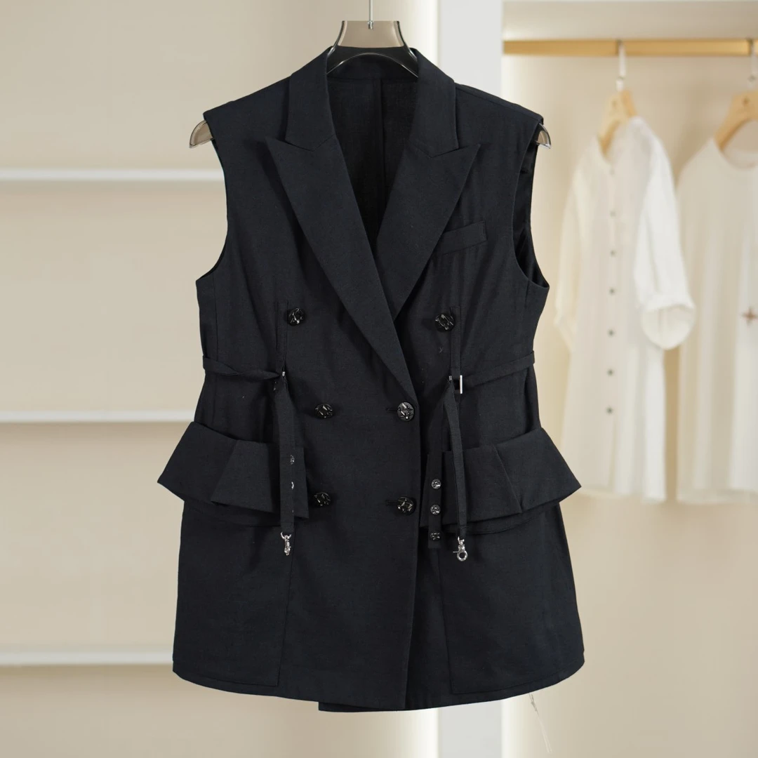 麦迪尚品【H】5041260双排扣西装马甲春夏女装品牌专柜正品 D4组
