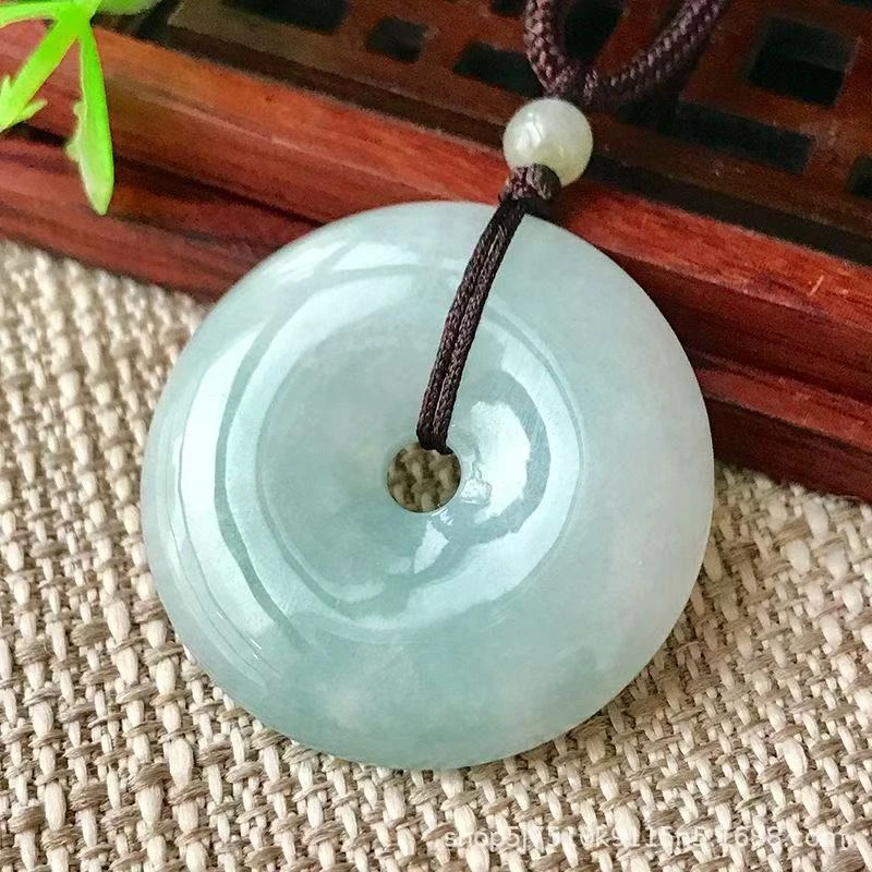 天然缅甸A货翡翠平安扣