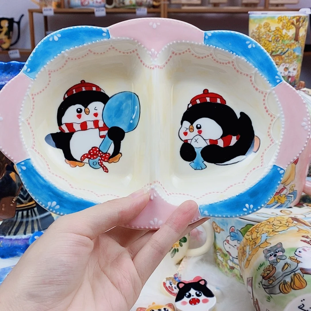 瓷片董董文创手绘陶瓷