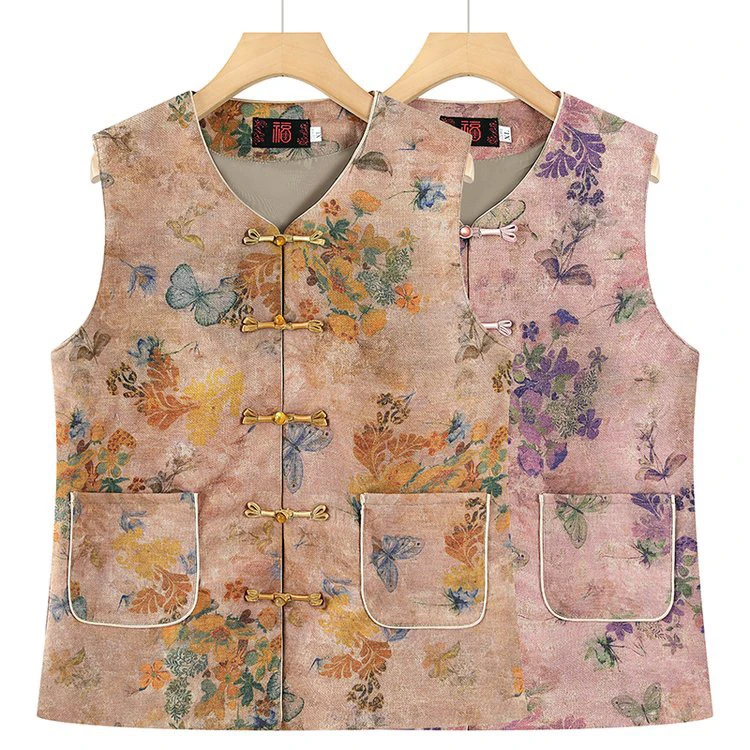 #2025小个子中老年国风春秋马甲宽松舒适妈妈奶奶款上衣背心时尚