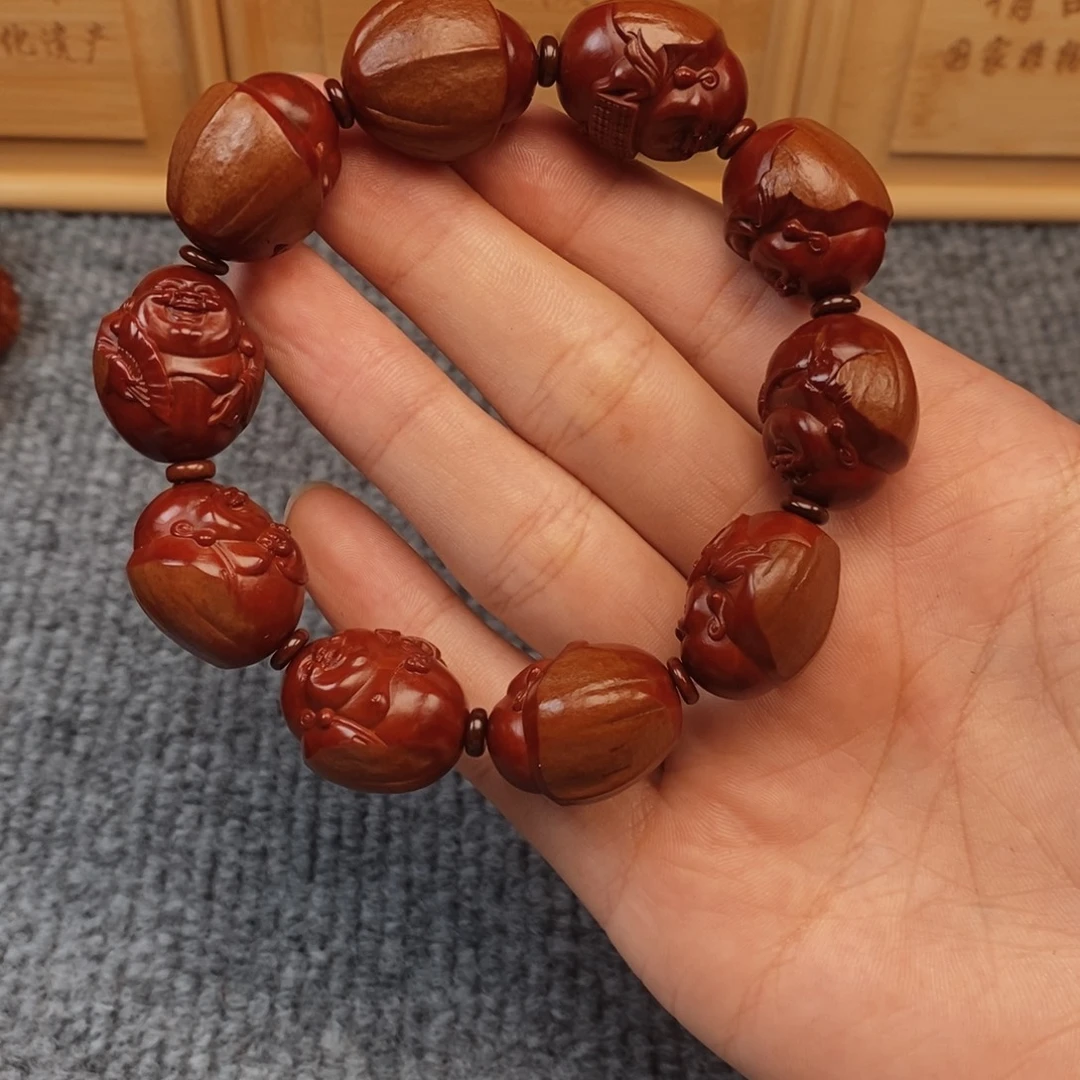 感***8橄榄核手串弥勒原色