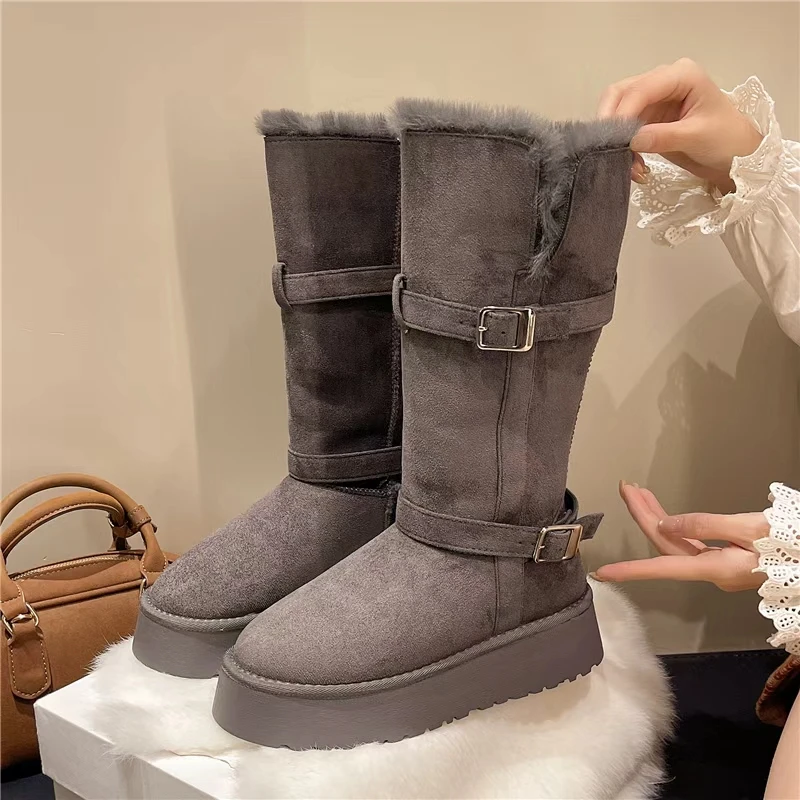 3MER 韩版两穿灰色雪地靴