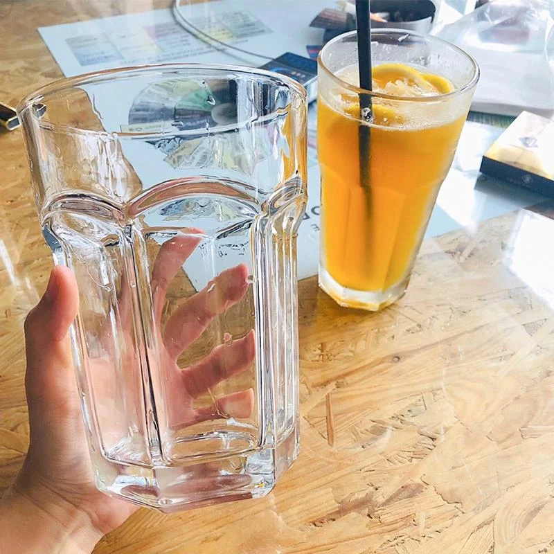 大圣ins风餐厅超大容量玻璃杯 500ml杯子饮料杯水果茶杯 莫吉托杯