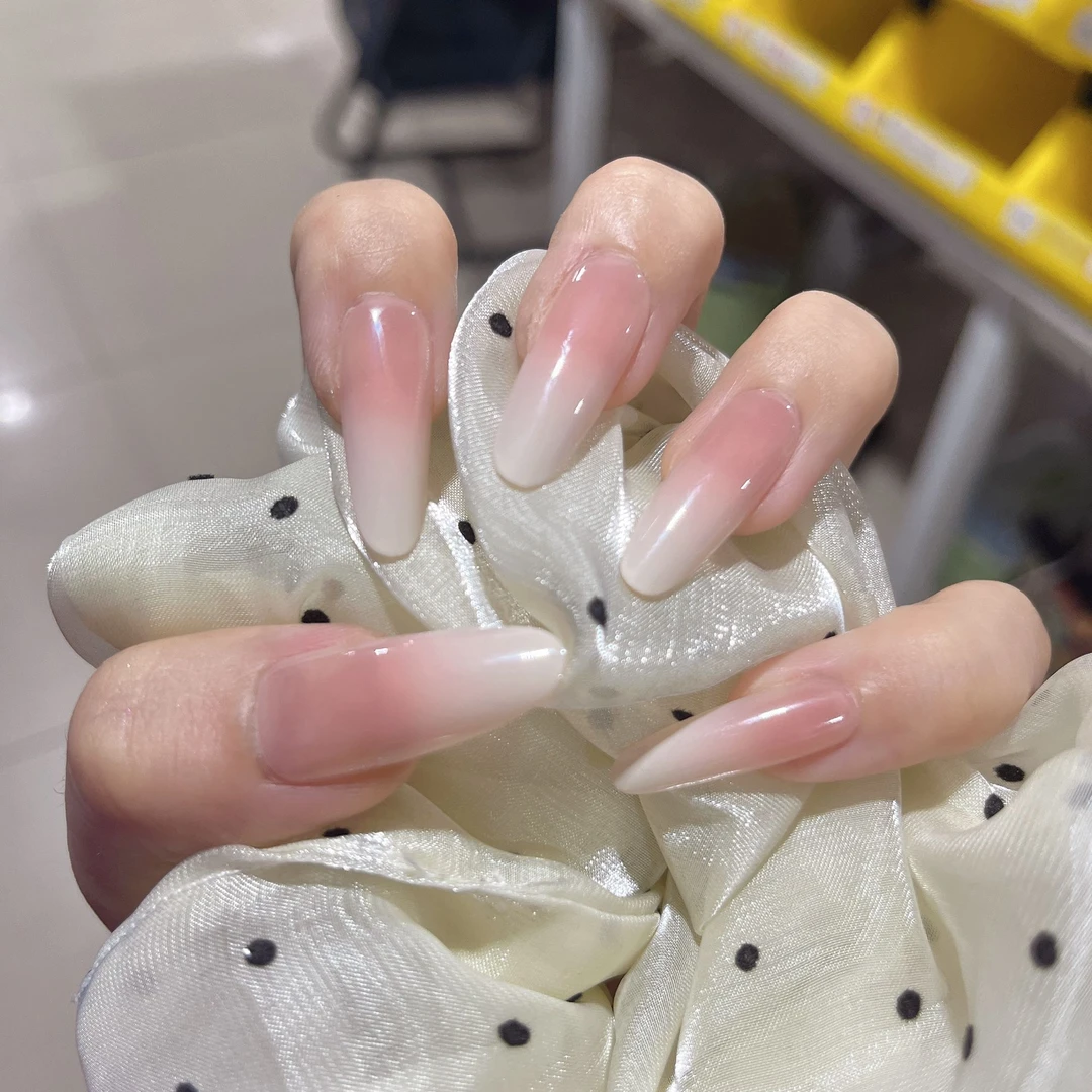 夏日法式甲片【茉莉奶白】纯手工穿戴甲美甲显手白裸色温柔高级感