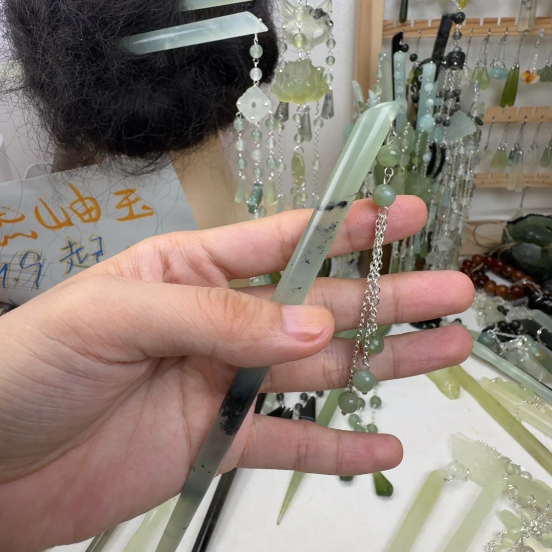 蛇纹石玉合金发饰