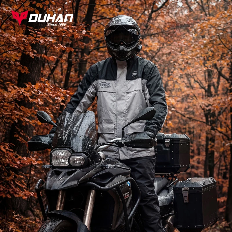 duhan/杜汉摩托车骑行防雨服分体式雨衣雨裤外卖骑手防水机车装备