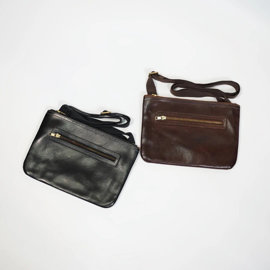 西部印象复古风手工皮具斜跨包意大利头层牛皮斜挎小胸包-231003