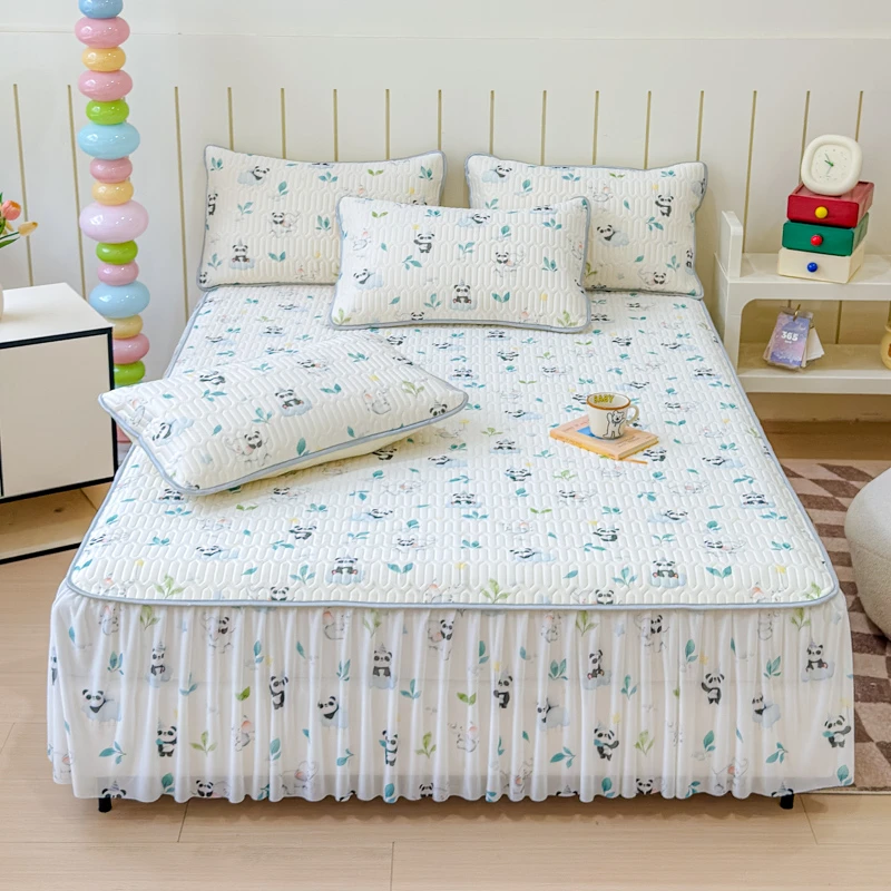 夏季软凉席夏天舒适亲肤高端床品2025新款加厚0.6乳胶凉席床裙款