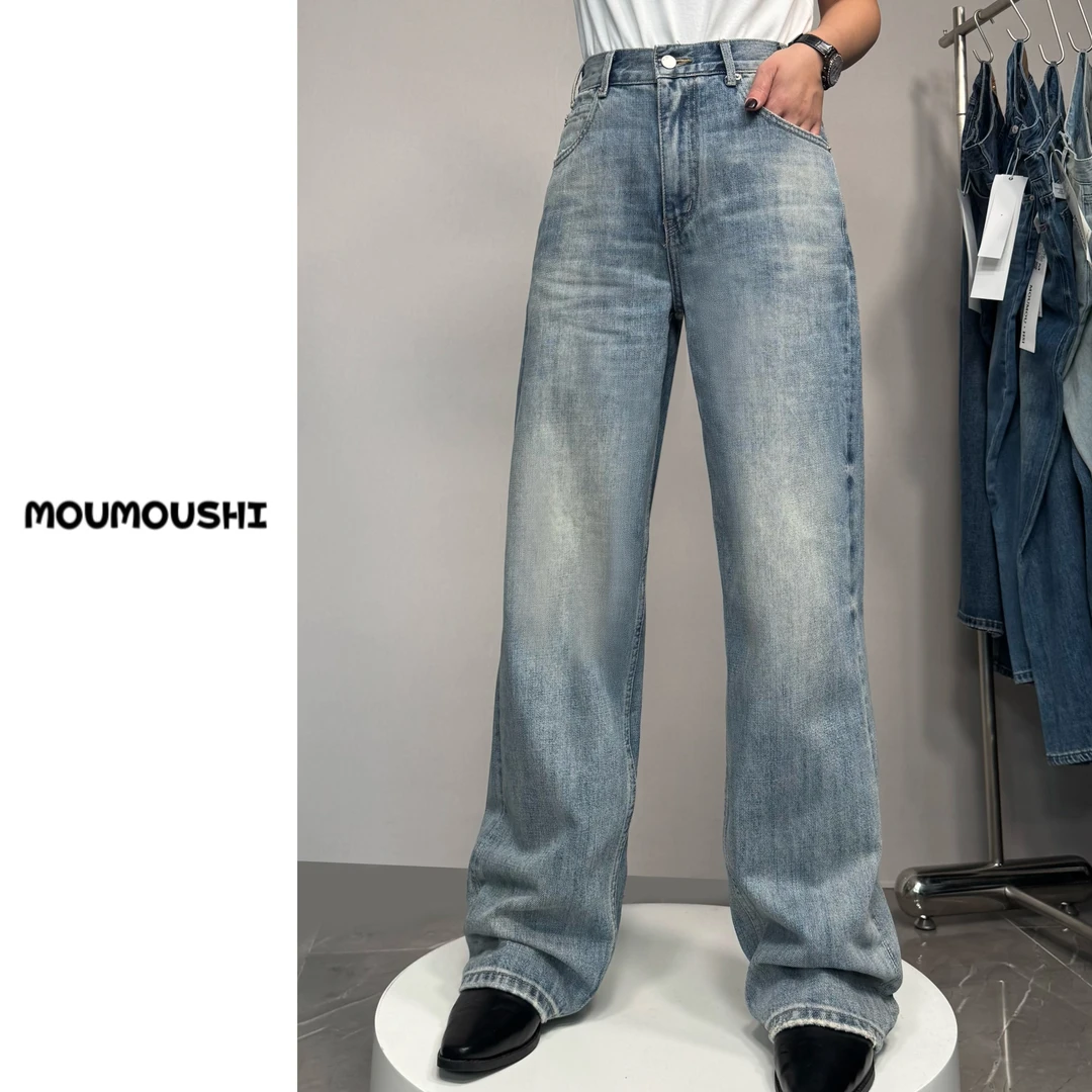 8012春季新款复古潮流直筒牛仔裤