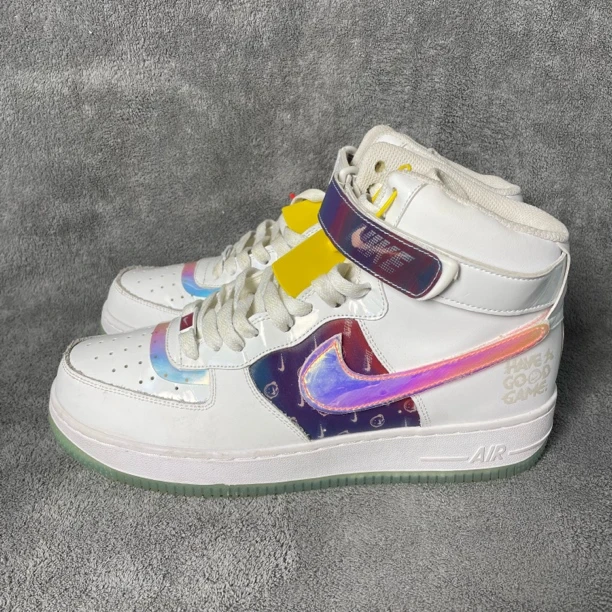 90新 NIKE/耐克 44码 空军一号 电玩镭射炫彩 高帮板鞋