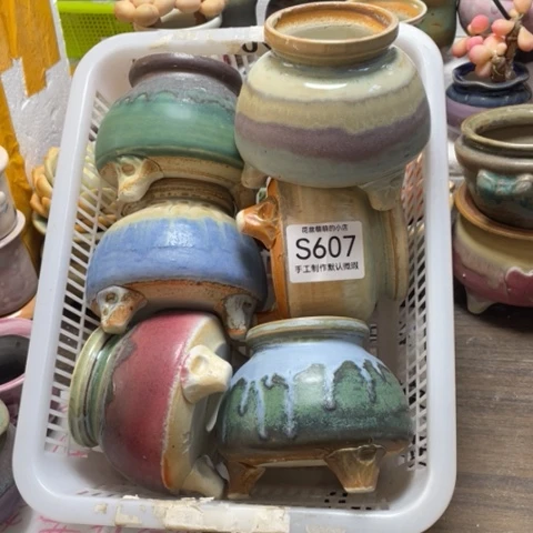 紫砂花盆微瑕607口径5.5左右